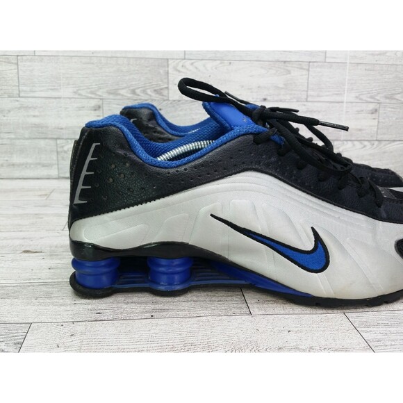 Men's Nike Shox R4 Retro Sneakers Silver Blue Black Shoes BV1111-100 Sz 10 2018 - Picture 2 of 13